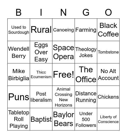 Are You Like Wyatt? Bingo Card