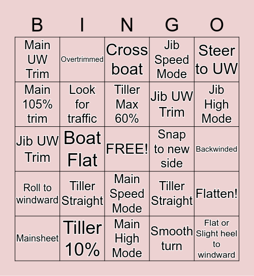 Tacking Bingo Card