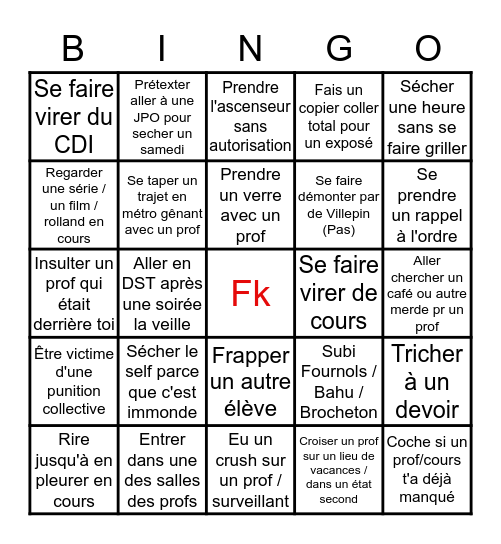 Bingo FK Bingo Card