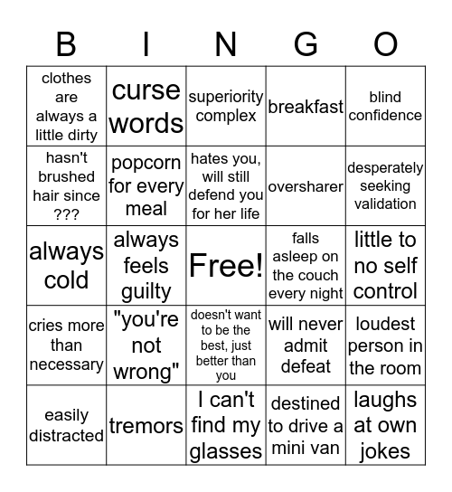 Mary Bingo Sheet Bingo Card