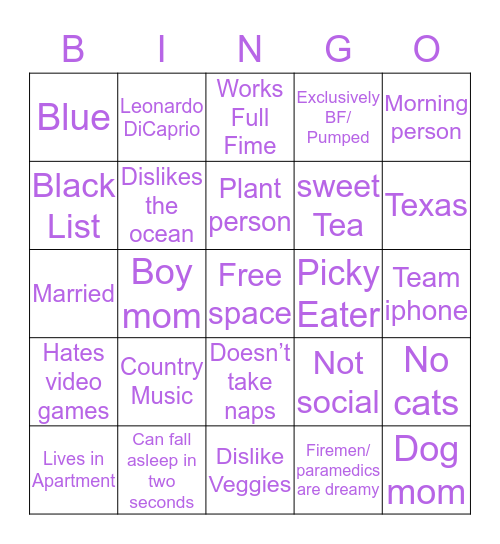 How Similar Are You to Sarina? Bingo Card