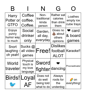 Jamie/Sipris Bingo Card