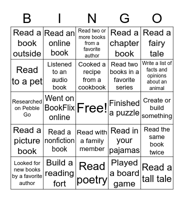 Library Bingo Card