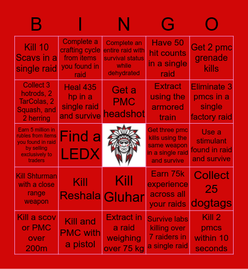 FaT - Escape from Tarkov Bingo Card