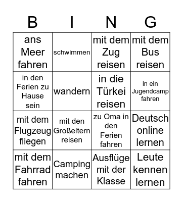 Gefällt dir...? Bingo Card