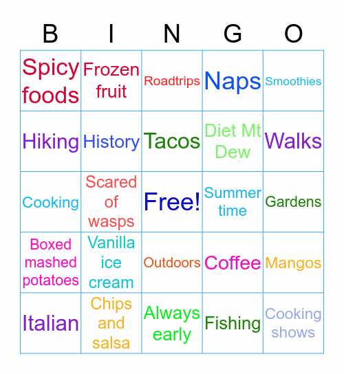 BINGO with Nikki Bingo Card