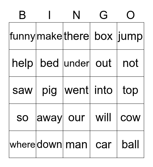 Word Bingo- 4th 9 weeks words Bingo Card