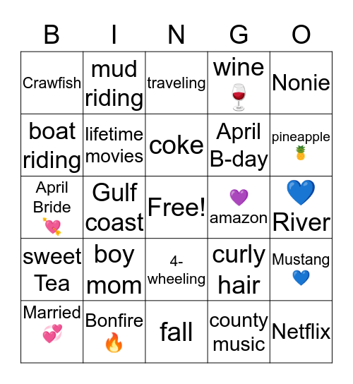 💜Melissa💜 Bingo Card