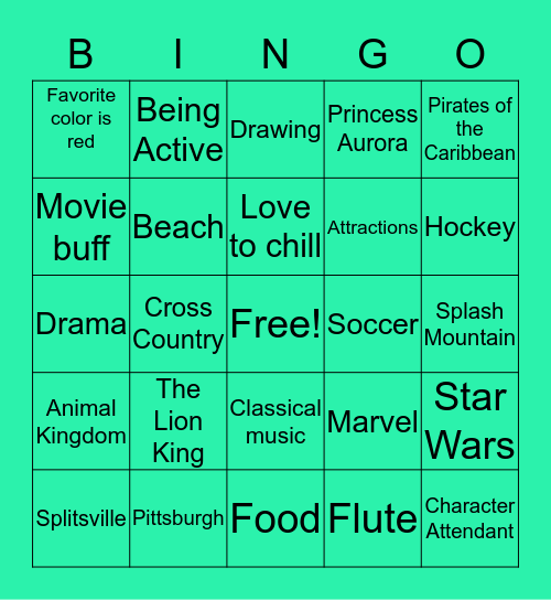 Laken Bingo Card