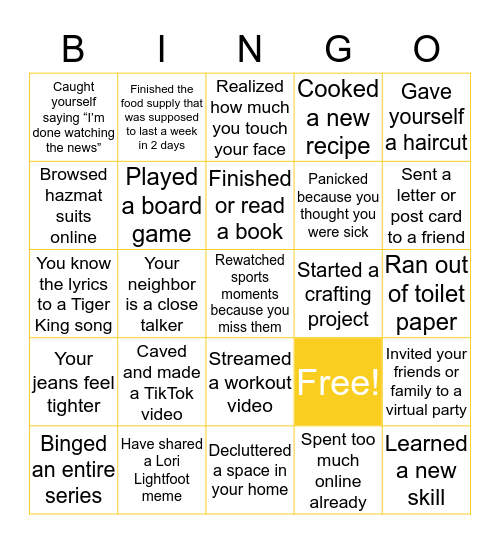 OUTSIDE IS CLOSED🚷 Bingo Card