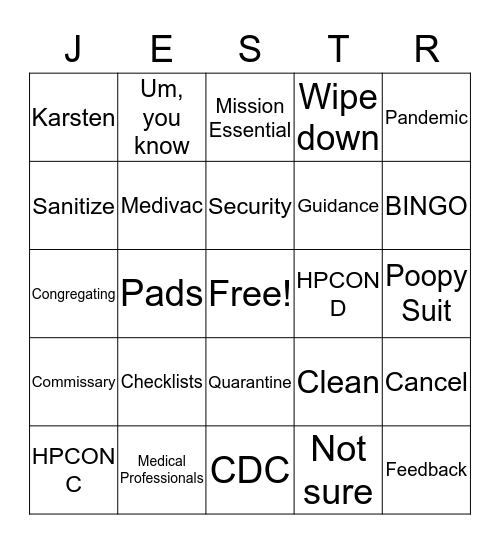 Officer's Call Bingo Card