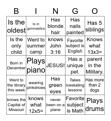 K O I N O N I A  Bingo Card