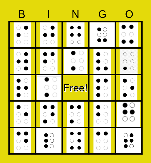 Braille Bingo: Alphabet WS and Punctuation Bingo Card