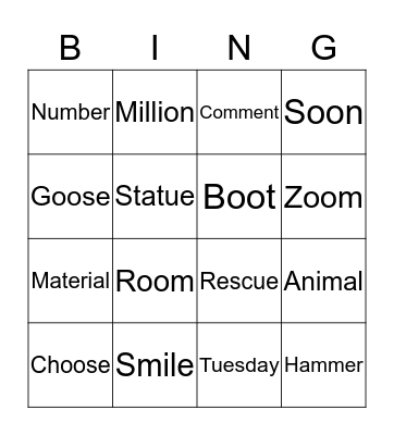 Zaids Bingo Wk3 Bingo Card