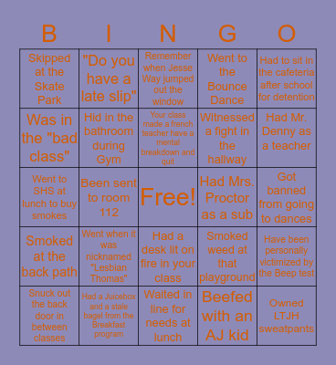 LTJH Bingo Card