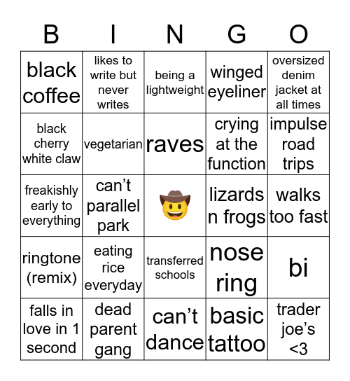 Lauren Bingo Card