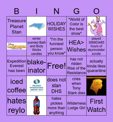 Wil Hoppe Bingo Card