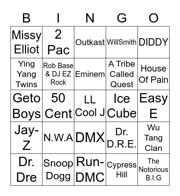 Old School Bingo Card