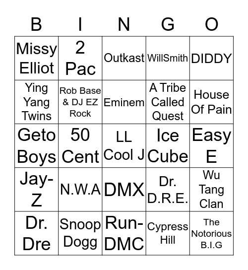 Old School Bingo Card