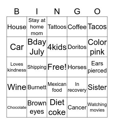 Are you like ME Bingo Card