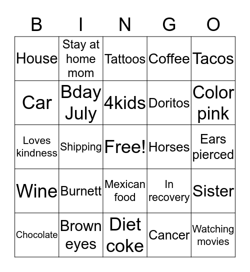 Are you like ME Bingo Card