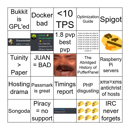 /r/admincraft Bingo Card