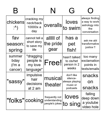Gus Bingo Card