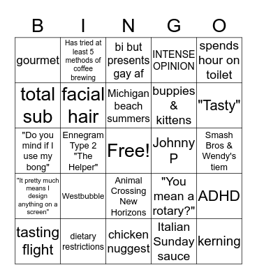 John Pascarella Bingo Card