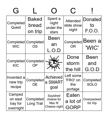 Gould Lake Summer Camp Bingo! Bingo Card