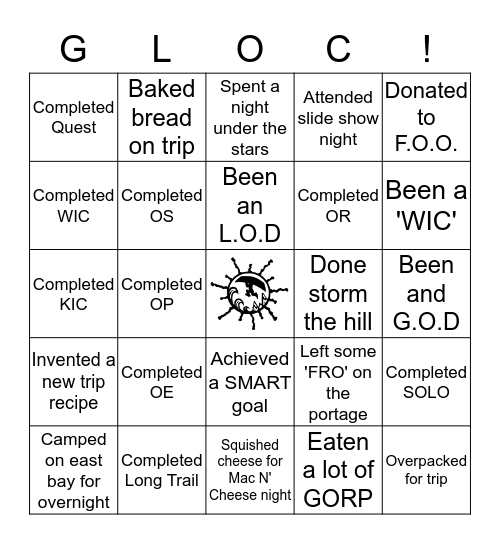 Gould Lake Summer Camp Bingo! Bingo Card