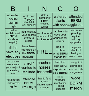 BBRM BINGO Card