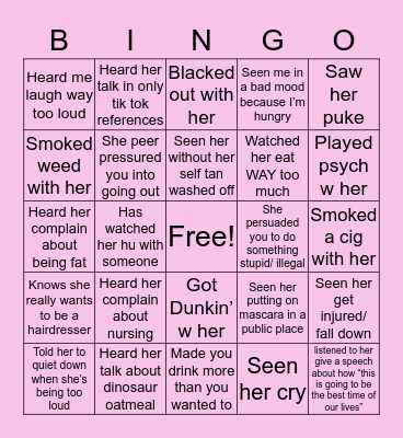 Mairead Bingo Card