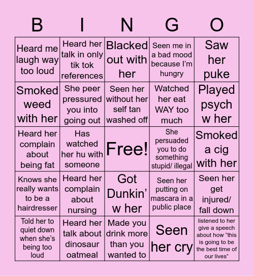 Mairead Bingo Card