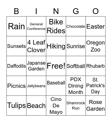 Spring Bingo Card