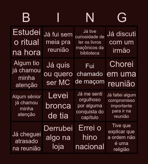 ISAIAS DE FREITAS MOUSER Bingo Card