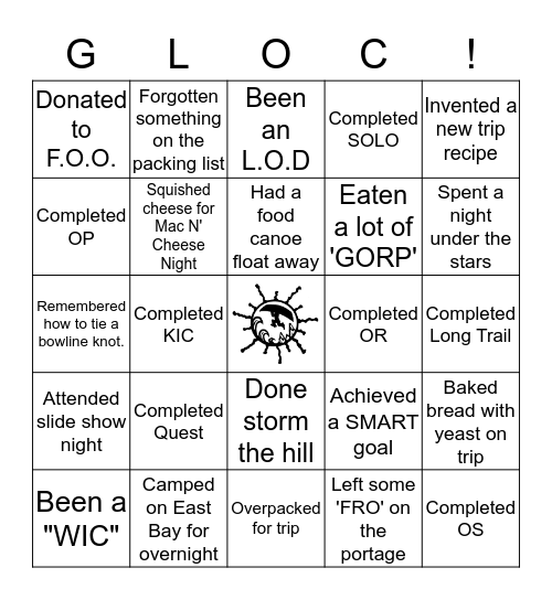 Gould Lake Summer Camp Bingo! Bingo Card