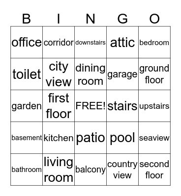 Floors and rooms Bingo Card