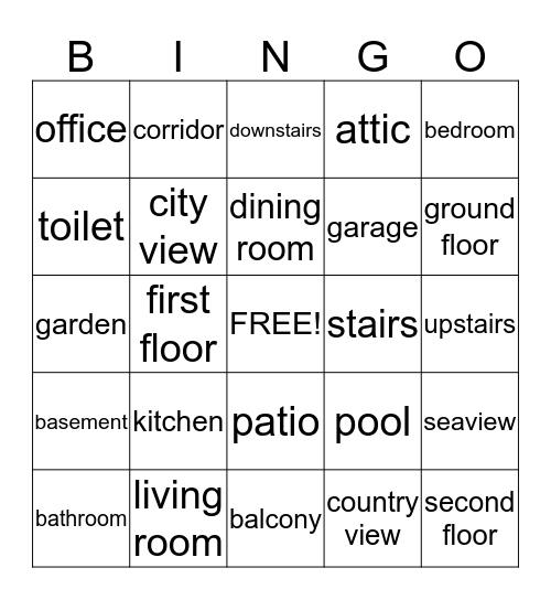 Floors and rooms Bingo Card