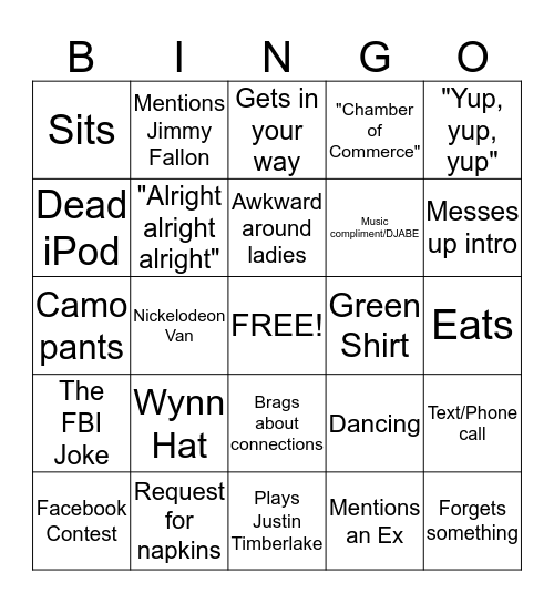 Abe Bingo Card