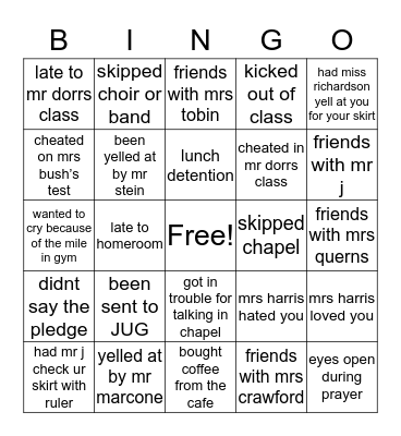 northstar up until yr 2018 Bingo Card