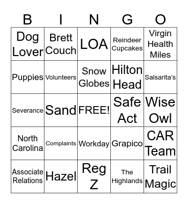 Michelle Bingo Round 3 Bingo Card