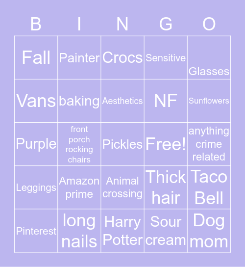 🤍Jade’s Bingo🤍 Bingo Card