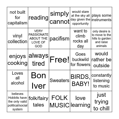 Bingo, baby! Bingo Card