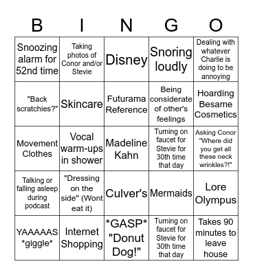 Paige L. Bingo Card