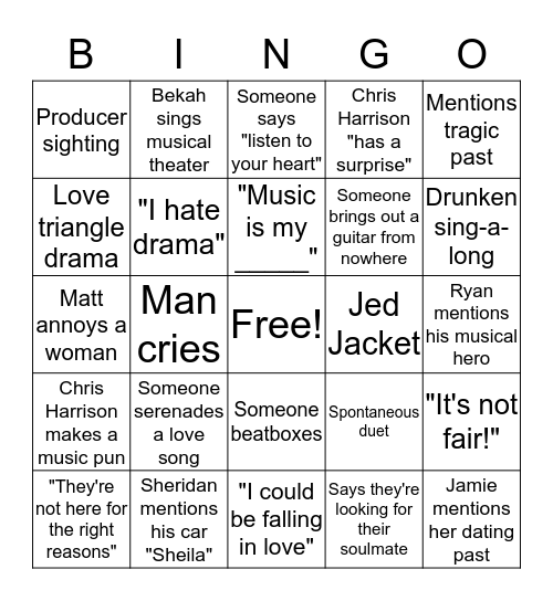 LTYH Bingo Card