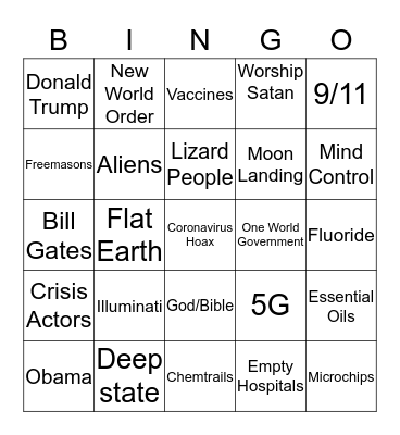 Conspiracy Theory Bingo! Bingo Card