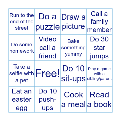 Spending time at home Bingo Card