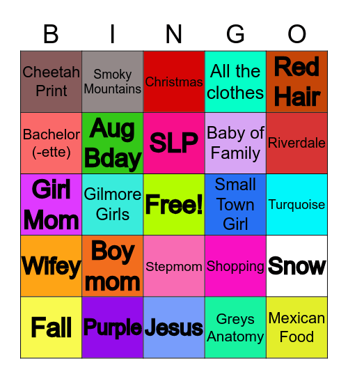 Sandi Bingo Card
