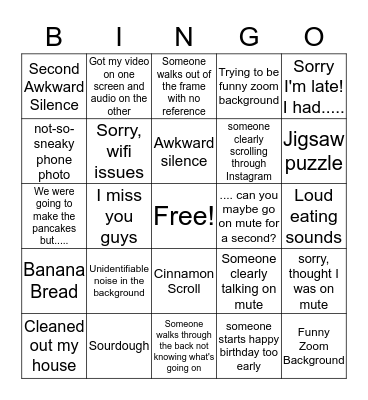 the b'day brunch Bingo Card