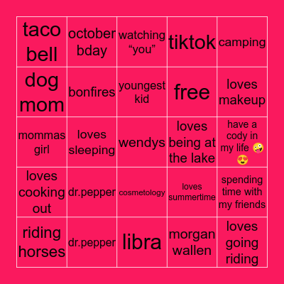 autumns bingo 🤪 Bingo Card